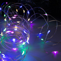 Гирлянда «Нить» 10 м роса, IP20, серебристая нить, 100 LED, свечение мульти, 12 В Гирлянда «Нить» 10 м роса, IP20, серебристая нить, 100 LED, свечение мульти, 12 В