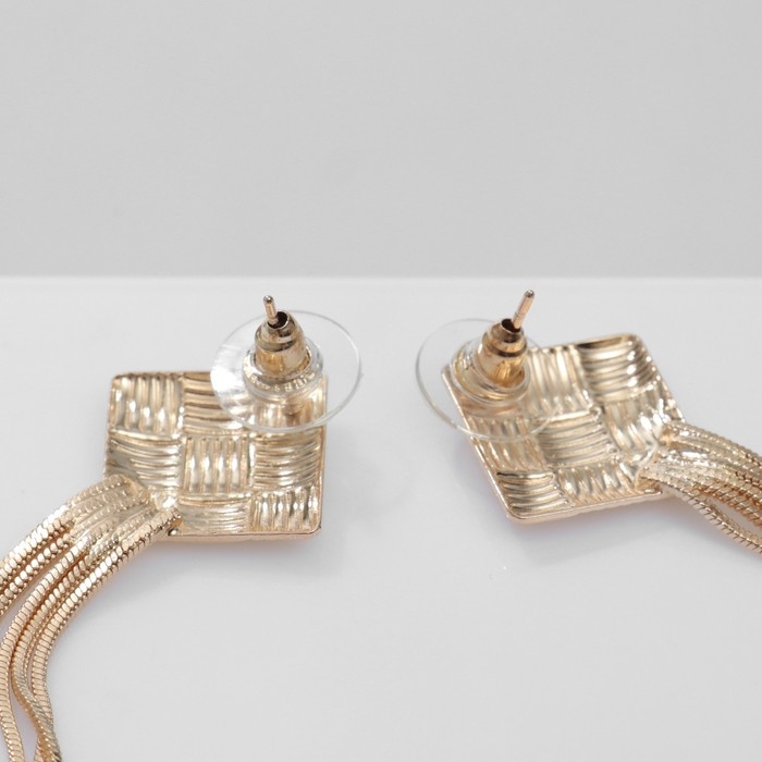 Серьги висячие &laquo;Одиссея&raquo; плетение, цвет золото