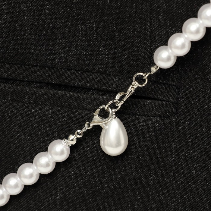 Портупея &laquo;Сумочка&raquo; жемчужная капля, цвет белый в серебре, 162 см