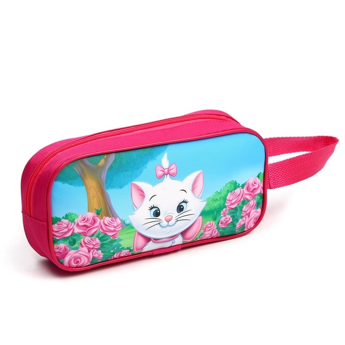 Сумка детская на молнии 22&times;11&times;1,5 см для девочки, косметичка, Коты аристократы