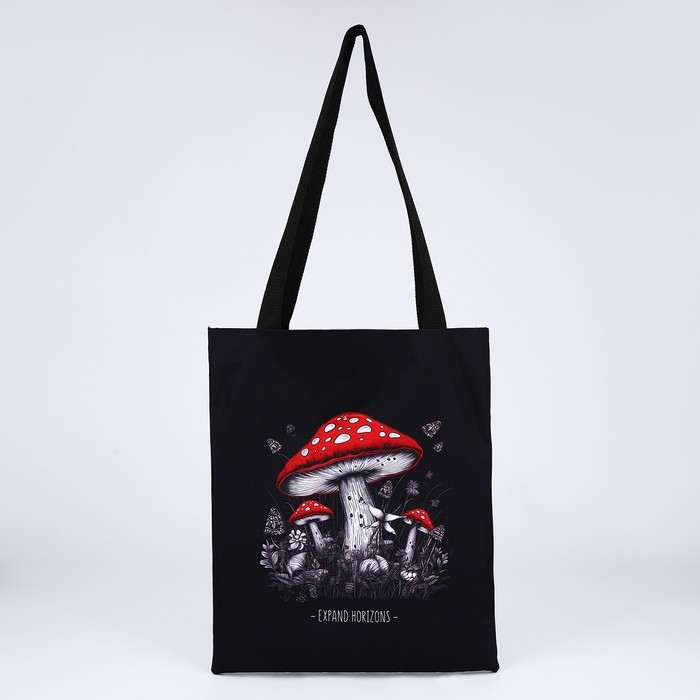 Сумка шопер «Расширяй горизонты», 35х0.5х40 см, отд без молнии, без подклада, чёрная Сумка шопер «Расширяй горизонты», 35х0.5х40 см, отд без молнии, без подклада, чёрная