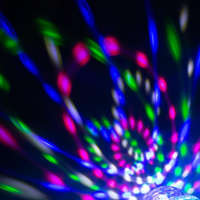 Световой прибор &laquo;Вокруг сферы&raquo; 12 см, Е27, динамик, пульт ДУ, свечение RGB