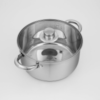 Кастрюля из нержавеющей стали Доляна &laquo;Гретте&raquo;, 4,2 л, d=22 см, с крышкой, капсульное дно, индукция