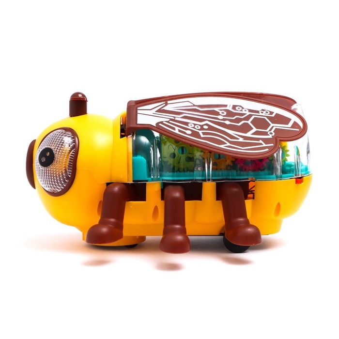 Пчела &laquo;Шестерёнки&raquo;, свет и звук, работает от батареек, цвет жёлтый