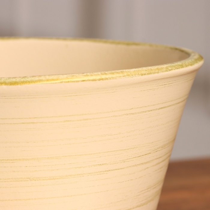 Горшок цветочный "Мессина" бежевый-золото 1,4 л