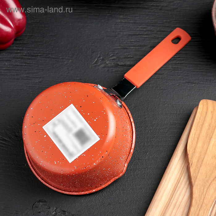 Ковш &laquo;Мрамор светлый&raquo;, 450 мл, силиконовая ручка, антипригарное покрытие, цвет МИКС