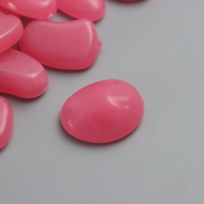 Декор для творчества пластик светится в темноте "Розовые камешки" набор 12 шт