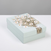 Коробка подарочная складная, упаковка, &laquo;Ромашки&raquo;, 21 х 15 х 7 см