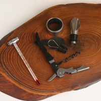 Винный набор: штопор для вина, аэратор, каплеуловитель, термометр &laquo;С Уважением&raquo;