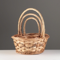 Набор плетеных корзин из 3 шт, 34хH14/35 см, 29х12/30 см, 22х10/25 см, ива Набор плетеных корзин из 3 шт, 34хH14/35 см, 29х12/30 см, 22х10/25 см, ива