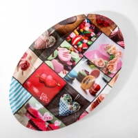 Поднос овальный Доляна &laquo;Макаруны&raquo;, 37&times;24&times;3 см, цвет МИКС