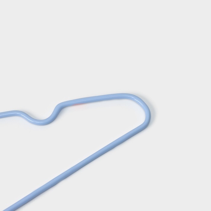 Плечики - вешалки для одежды Доляна, 29,5&times;17 см, 10 шт, детские, антискользящее покрытие, цвет голубой