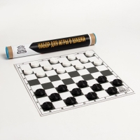 Шашки, настольная игра, поле винил 30 х 30 см, 24 шт, d-3 см, h-0.9 см, в тубусе