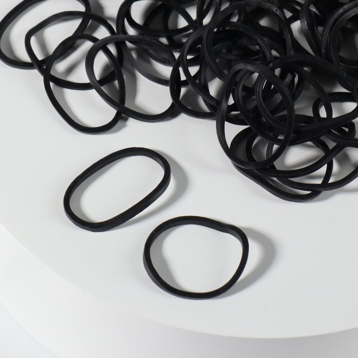 Силиконовые резинки для волос, набор, d = 1,5 см, 100 гр, цвет чёрный Силиконовые резинки для волос, набор, d = 1,5 см, 100 гр, цвет чёрный