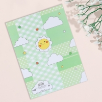 Свидетельство о рождении "Воздушные шары" тиснение, зеленый фон, А4 Свидетельство о рождении "Воздушные шары" тиснение, зеленый фон, А4