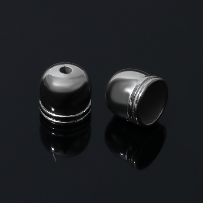 Концевик-шапочка клеевой 1,2&times;1,2&times;1,2 см, (набор 10 шт.), цвет серебро