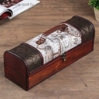 Шкатулка дерево под бутылку "Меридианы" 35х12х12 см МИКС