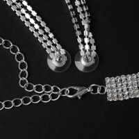 Набор 2 предмета: серьги, колье &laquo;Лёд&raquo; дорожка, цвет белый в серебре, 30 см