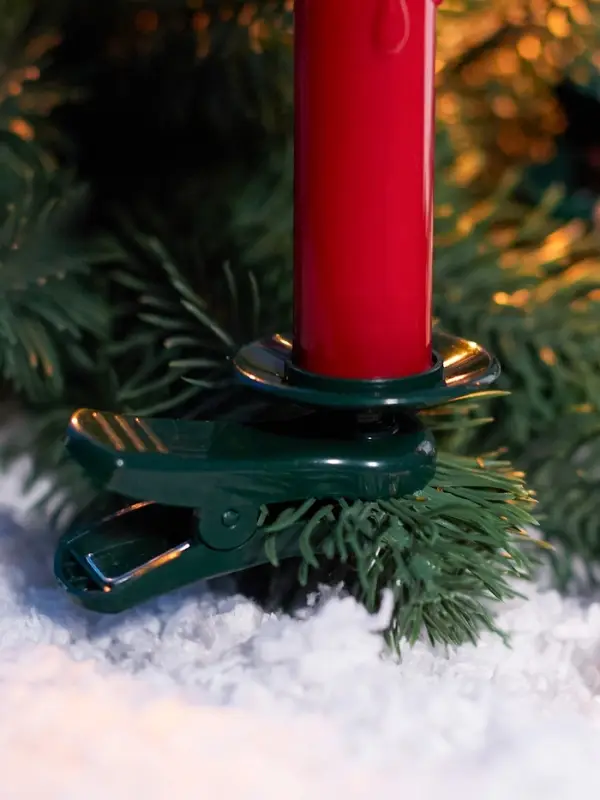 Светодиодные &laquo;Свечи на прищепках красные&raquo; 11 см, набор 10 шт, 10 LED, от батареек ААх10, пульт, свечение тёплое белое