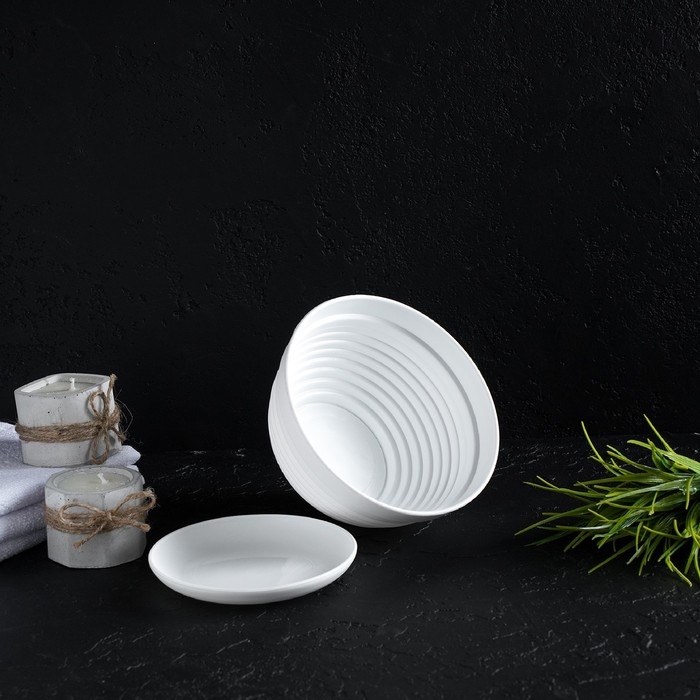 Горшок с подставкой «Алиса», 0,7 л, цвет белый Горшок с подставкой «Алиса», 0,7 л, цвет белый