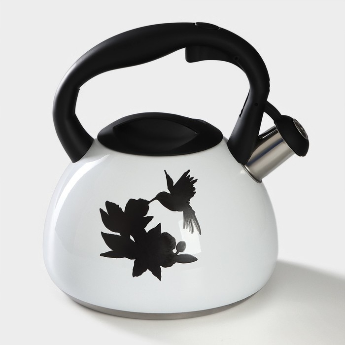 Чайник со свистком из нержавеющей стали Доляна &laquo;Колибри&raquo;, 3 л, с индикатором нагрева