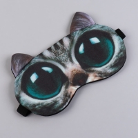 Маска для сна &laquo;Киса&raquo;, 19 &times; 11 см, резинка одинарная, разноцветная