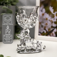 Подсвечник пластик, стекло "Бабочка" серебро 12х7,5х6 см Подсвечник пластик, стекло "Бабочка" серебро 12х7,5х6 см