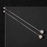 Серьги металл &laquo;Цепочки&raquo; шарики, цвет серебро