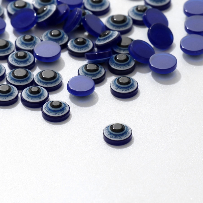 Полубусина &laquo;Оберег&raquo; глаз 6 мм (набор 100 шт.), цвет бело-синий