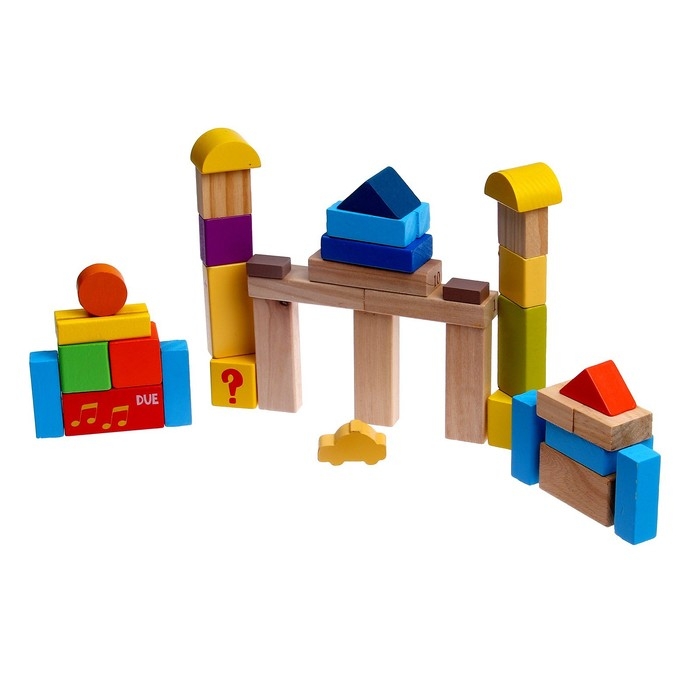 Деревянный конструктор в банке, 40 деталей, 20 &times; 18 &times; 18 см