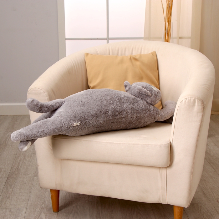 Мягкая игрушка «Кот», 90 см, цвет серый Мягкая игрушка «Кот», 90 см, цвет серый