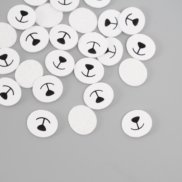 Декор для творчества кожзам "Носик и улыбка" набор 25 шт 1,6х1,6 см