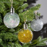 Набор ёлочных шаров &laquo;Мишура цветная тёплая&raquo; 3 шт., батарейки, 5 LED, свечение белое