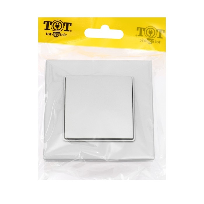 Выключатель TOT Matte Glass, 10 А, 1 кл., скрытый, стекло, серебристый Выключатель TOT Matte Glass, 10 А, 1 кл., скрытый, стекло, серебристый