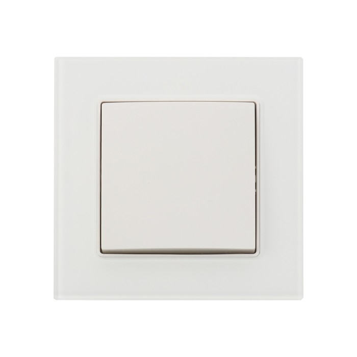 Выключатель TOT Glossy Glass, 10 А, 1 клавиша, скрытый, стекло, белый