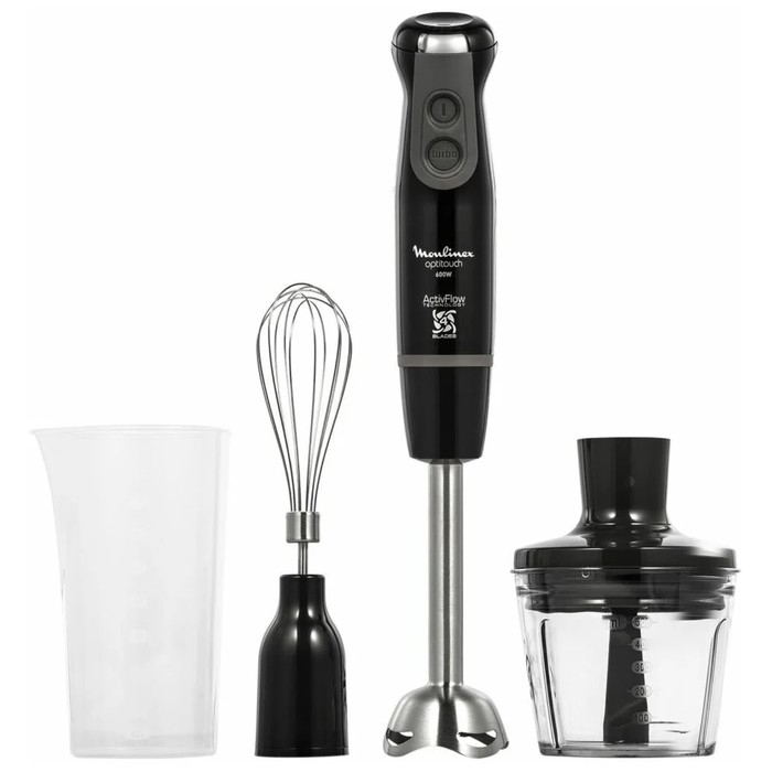 Блендер Moulinex DD833810, погружной, 600 Вт, 16 скоростей, 0.8 л, 3 насадки, чёрный Блендер Moulinex DD833810, погружной, 600 Вт, 16 скоростей, 0.8 л, 3 насадки, чёрный