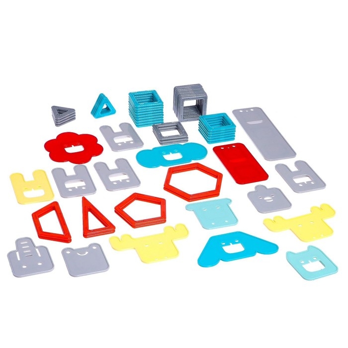 Конструктор магнитный «Цветные магниты», 60 деталей Конструктор магнитный «Цветные магниты», 60 деталей