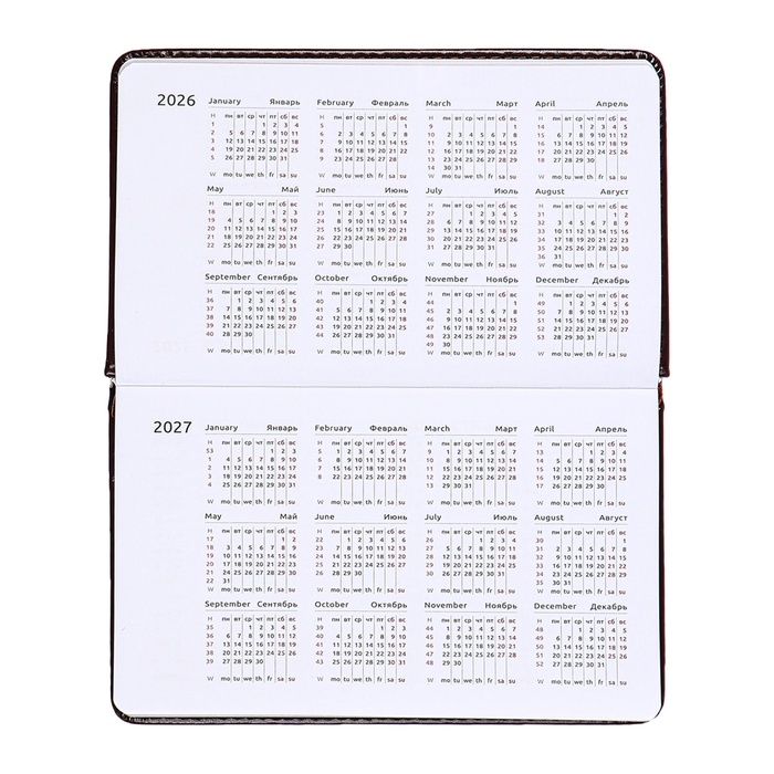 Планинг карманный датированный 2025 года, 64 листа, deVENTE.Bravo, твердая обложка кожзам с поролоном, термо тиснение, блок 70 г/м2, коричневый, 155 х 95мм