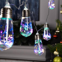 Гирлянда «Нить» 3 м с насадками «Лампа», IP20, прозрачная нить, 80 LED, свечение мульти, 8 режимов, 220 В Гирлянда «Нить» 3 м с насадками «Лампа», IP20, прозрачная нить, 80 LED, свечение мульти, 8 режимов, 220 В