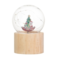 Ночник &laquo;Шар-дед мороз у елки&raquo; LED 3хAG10 шар 8см 6,5х6,5х11,5см