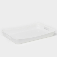 Поднос с ручками &laquo;Рондо&raquo;, 42,2&times;28,2&times;5,2 см, цвет белый