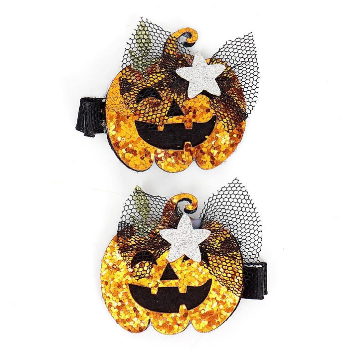 Карнавальный зажим &laquo;Тыква&raquo; набор 2 штуки