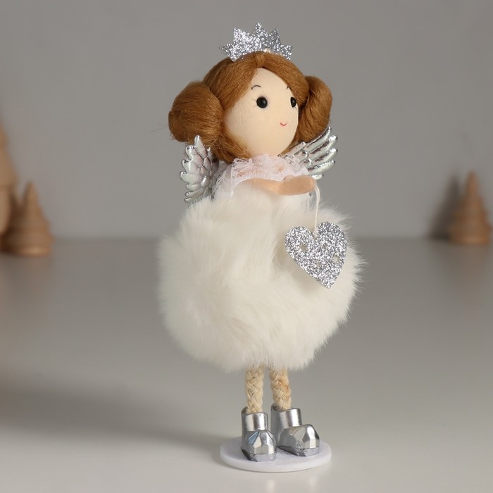 Кукла интерьерная Кукла интерьерная "Принцесса-ангел в пушистом платье с сердечком" 7х7х16 см