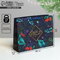 Пакет подарочный новогодний ламинированный &laquo;Роскошь волшебства&raquo;, L 40 х 31 х 11,5 см, Новый год