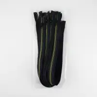 Молния &laquo;Спираль&raquo;, №5, разъёмная, светоотражающая, замок автомат, 60 см, чёрная, зелёная