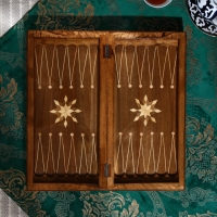 Настольная игра 2 в 1 &laquo;Звезда 9&raquo;: 50х25 см, ручная работа, массив ореха, Иран