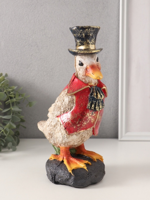 Сувенир полистоун "Синьор гусь" 10,5х14х25 см