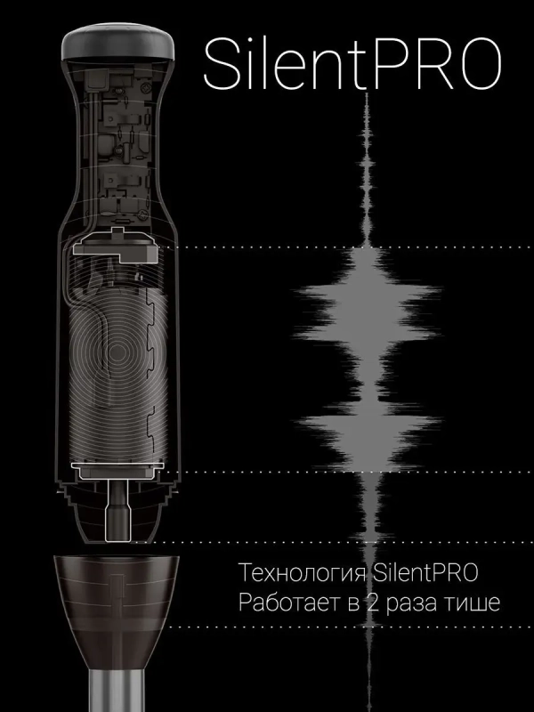 Погружной блендер ручной с измельчителем PHB 1380 Silent
