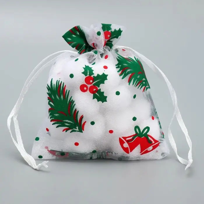 Мешочек подарочный органза &laquo;Рябина&raquo;, 10 х 12 см +/- 1.5 см