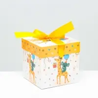 Коробка Самосборная "Детская" Жираф 10х10х10 см